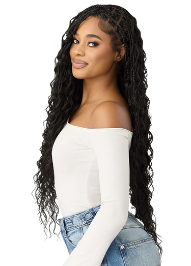 Outre 100% Hand-Tied Whole Lace Wig – Boho Mermaid Box Braids 32